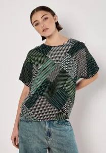 Футболка с геометрическим лоскутным принтом. Apricot, Green