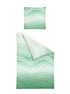 Комплект постельного белья из 2-х частей, сирсакер, 135x200 см, узор волны, зеленый JACK, 135x200 см
