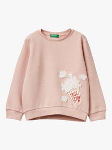 Детский хлопковый джемпер с вышивкой Benetton