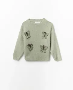 Свитер с бабочками Sfera, светло-зеленый
