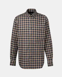 Мужская рубашка с длинным рукавом в клетку фантазийной расцветки Dustin