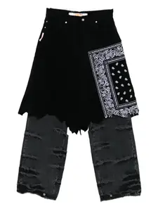 Джинсы с банданными вставками Pdf, черный