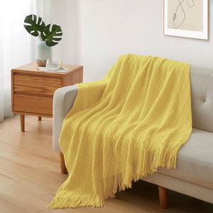 Плетеное одеяло 50x60 дюймов Peace Nest, цвет Yellow