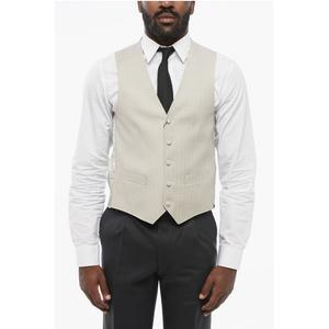 Шерстяной жилет на 5 пуговицах с прорезными карманами Corneliani, Gray