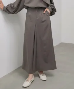 <Можно носить как комплект> Юбка I-силуэта с защипами спереди