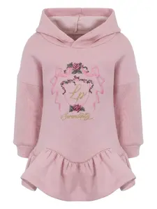 Платье с оборками и вышивкой Lapin House, розовый