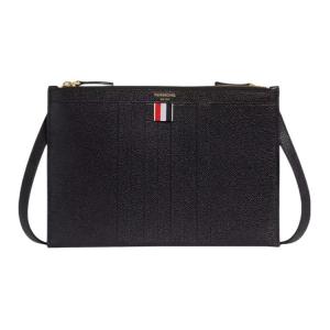 THOM BROWNE Кожаная поясная сумка мужская черная