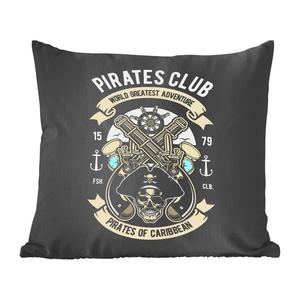 Декоративная подушка MuchoWow, диванная подушка, декоративная подушка для гостиной, 60 х 60 см, пират, пушка, ретро, ​​рисунок, чехол на подушку, хлопчатобумажная ткань, декоративные наволочки