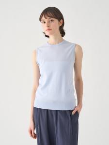 Хлопковый трикотажный пуловер без рукавов | Kerry | 30G Современный крой