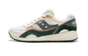 Теннисные кроссовки Saucony Shadow 6000 противоскользящие и износостойкие на высокой подошве унисекс бело-зеленые