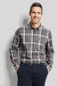 Рубашка bugatti с длинными рукавами и клетчатым узором, цвет Brombeere