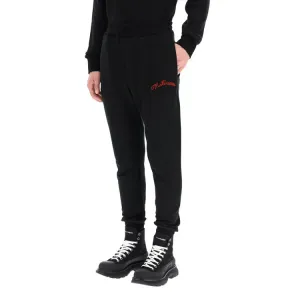 Тренировочные брюки с вышитым логотипом Alexander McQueen, черный
