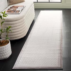 Ковер-дорожка SAFAVIEH, 69 x 244 см,  Prestige Collection, Ivory & Beige, без ворса и простой в уходе, идеален для помещений с высокой проходимостью: гостиная, спальня, столовая (PTE132A-28)