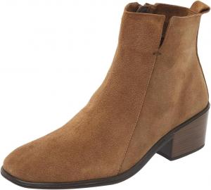 Женские классические закрытые ботильоны Pazzion с круглым носком, гладкой боковой молнией, низким массивным каблуком, универсальные ботинки для работы и повседневной носки, размеры 4-16 US, Brown