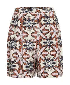 Шорты с фольклорным цветочным принтом и свободным кроем. Ichi, мультиколор