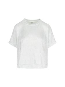 Базовая футболка METALLIC RIBBED T-SHIRT LolaLiza, светло-серый