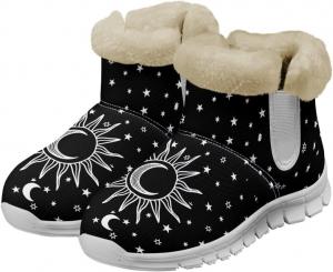 Женские зимние снежные ботинки Удобные теплые ботильоны на щиколотку Противоскользящие для активного отдыха, походов, велосипедных поездок Размер 36-45 Quxjehoe, Sun And Moon