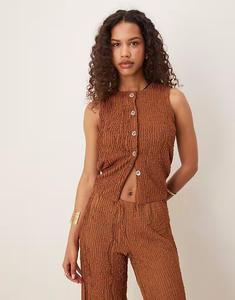 Текстурированный топ коричневого цвета Asos Design