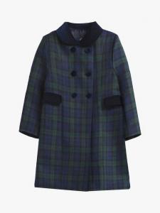 Классическое пальто из шерстяной смеси Trotters, Navy Tartan