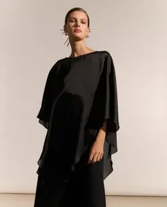 Асимметричная шифоновая женская накидка Woman Fiesta El Corte Inglés, черный