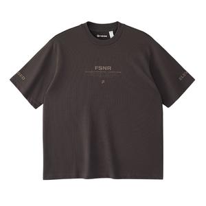 Футболка унисекс темно-коричневая серая FILA FUSION