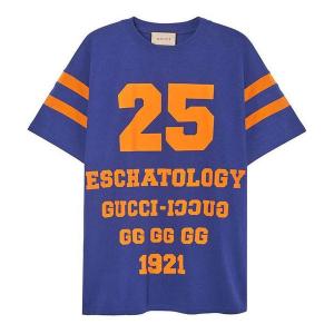 Футболка logo football tee 'blue' Gucci, синий