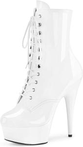 Ботильоны Vujkliy на высоком каблуке 15 см, с круглым носком, платформой, шнуровкой спереди и боковой молнией, с шпилькой, сексуальные, для ночного клуба, подиумная мода, женские ботинки, White