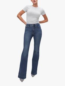 Обтягивающие расклешенные джинсы для хороших ног Good American, синий