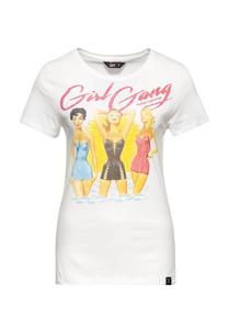 Футболка с мотивом пин-ап летняя девичья банда Queen Kerosin, белый