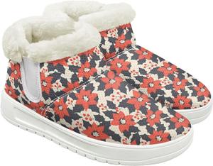 Quxjehoe Женские зимние ботинки для снега, утепленные, для улицы и дома, ботильоны до щиколотки, противоскользящие, для зимних прогулок, белая подошва, размер 6-13,5