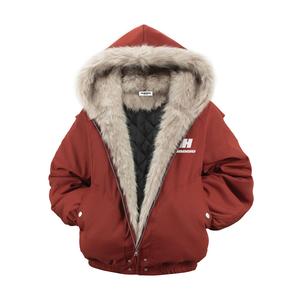 Пуховик Unisex Hooded Moderate HUANQIU, red