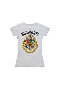 Новая футболка для девочек «Гарри Поттер» — Хогвартс — логотип LOGOSHIRT, цвет Grey-melange