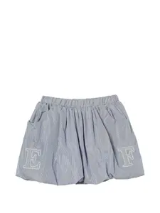 Юбка с вышитым логотипом Elisabetta Franchi La Mia Bambina, синий