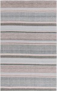 Ковер SAFAVIEH, 153 x 244 см,  Cabo Collection, Black/Light Blue, геометрический рисунок, идеален для помещений с высокой проходимостью в гостиной, спальне, столовой (CAB370Z)