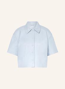 Кожаная рубашка блузка Mrs & Hugs, голубой