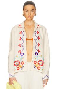 Бисерная рубашка для садовой вечеринки Bode, Ecru Multi