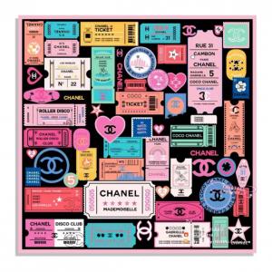 Шёлковый платок женский разноцветный CHANEL