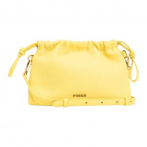 PINKO Желтая женская сумка через плечо из мягкой кожи