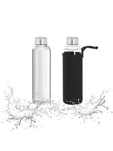 Relaxdays 2 бутылки для воды прозрачно-черного цвета - 500 мл