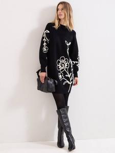 Розовое платье-джемпер с цветочным принтом Phase Eight, Black/Ivory