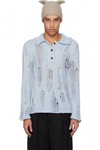 Синее трикотажное поло Acne Studios