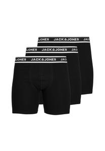 Мужские боксеры, 3 шт. - JACSOLID, хлопок стрейч, однотонный JACK & JONES, черный