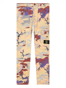 Брюки-карго камуфляжного цвета Stone Island, оранжевый