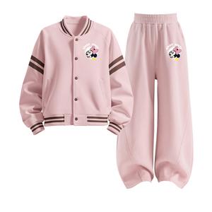 Детская повседневная спортивная одежда Disney, розовый