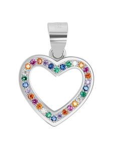 Adeliás Женский кулон в форме сердца из серебра 925 пробы с кубическим цирконием различных цветов