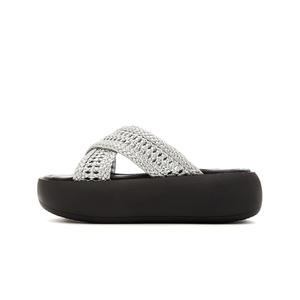 EBLAN Серебряные противоскользящие устойчивые к истиранию шлепанцы для женщин, цвет Silver