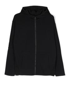 Emporio Armani куртка с капюшоном и тисненым логотипом, синий