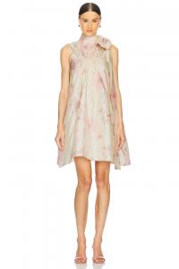 Платье мини с принтом и бантом Susan Fang, cream