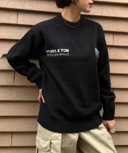 PENDLETON/Вязаный свитер Pendleton из шерсти с круглым вырезом и вышивкой.
