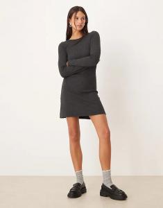 Трикотажное мини-платье Brave Soul угольного цвета